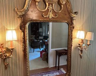 Vintage Hollywood Regency Large Wall Mirror