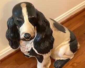 English Carved and Painted Spaniel Dog Sculpture