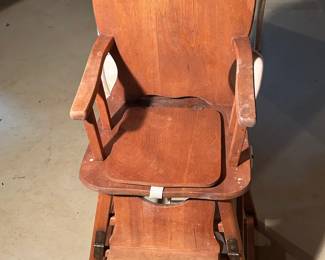 Vintage Wood High Chair for Baby