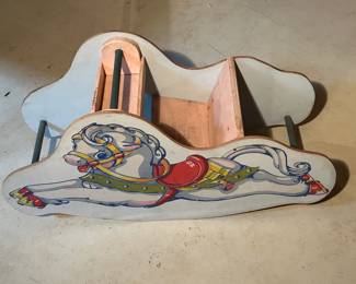 Vintage Wooden Rocking Horse