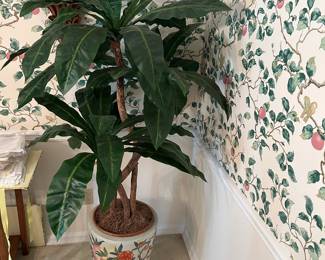 Indoor Artifical Tree in Stylish Planter w/ Roller