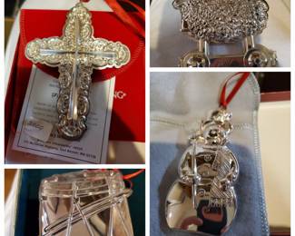 Towle, Reed & Barton, Etc. ornaments for the 80s, 93s, and 00s.