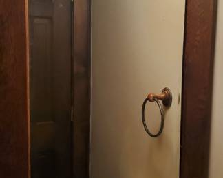 Vintage, rectangular mirror with a large frame.