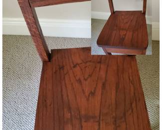 There are two of these. They are vintage because they are children's with a short back and a rectangular seat.