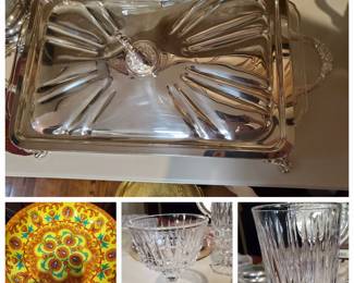 Glassware, silver plated items, Silver pieces