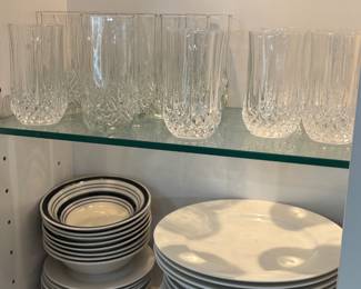 Crystal glassware, plates, bowls