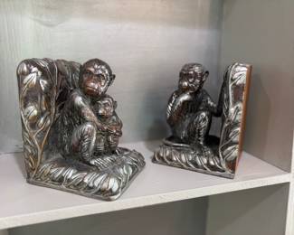 Cute monkey book ends