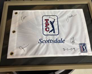 TPC Scottsdale golf flag framed