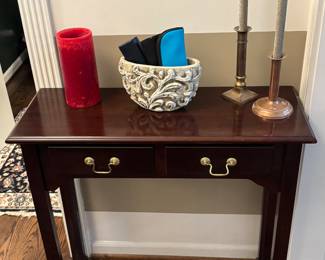 Hall table, candle sticks