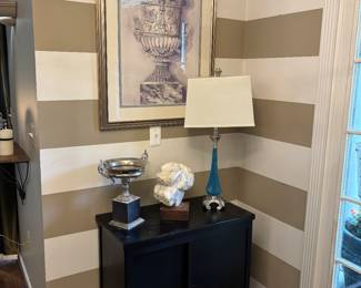 Mid century sliding door cabinet, trophy, art