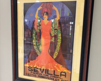 Art deco framed poster
