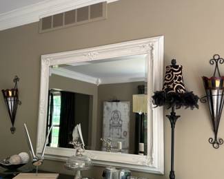 Wall sconces, lamp, mirror