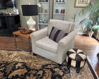 Beautiful accent chair, ottoman, side table
