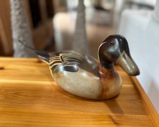 Hand painted wooden duck