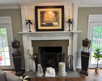 Art, Copper urns, plant stands