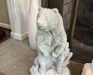Cement bear statue