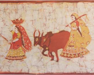 Vintage Batik Indian Painting