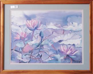 "Queen's Lily Pond" by Carli Oliver - Framed Signed Poster