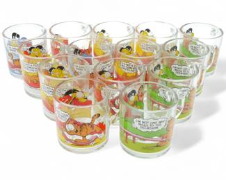 Vintage 1978-80 McDonald's Garfield Collector Glasses (Set of 14)
