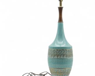 Mid 20th Century Italian Ceramic Hand-Painted Lamp