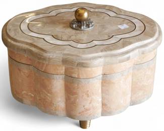 Marble, Mother-of-Pearl & Brass Renoir Trinket Box