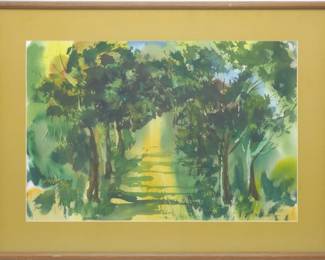 Signed Impressionistic Forest Artwork