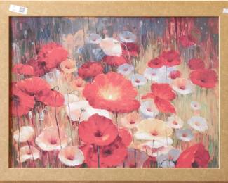 Framed Art Print of Meadow Poppies I by Lucas Santini