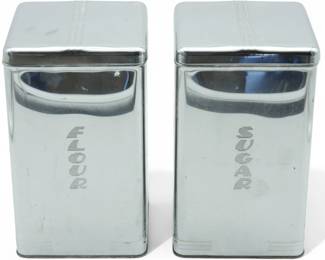 MCM Chrome Metal Cannisters for Flour & Sugar