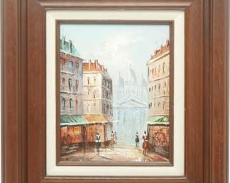 Framed Original Artwork of Montmartre Street Scene