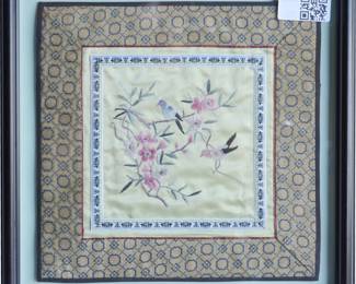 Framed Mid 20th Century Chinese Silk Embroidery