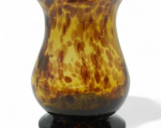 Murano Hand Blown Tortoise Shell Glass Vase, 12"