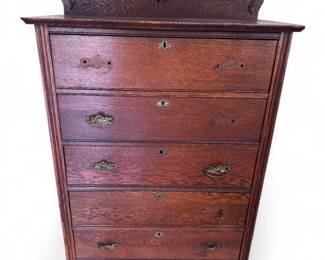 Tall Chest of Drawers with Carved Details