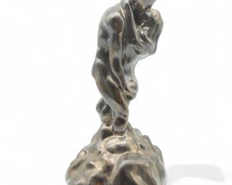 Mid-20th Century Ceramic Statue in Bronze Finish