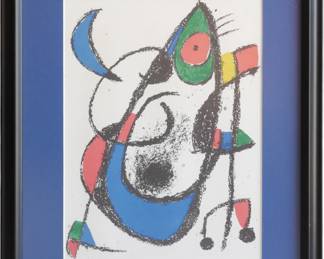 Joan Miró Lithograph XI: Mouse Admiring the Moon, 1975