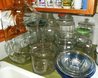 Libby's piggy, & old pickle jars