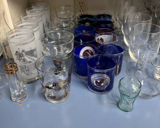 Barware celebrating Texas and the Apollo Space program.