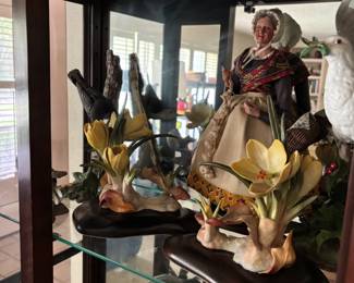 Santons D’ Art Figure by Lise Berger Marseille and Boehm Collectable Porcelain.