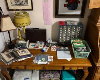 Needlepoint supplies.