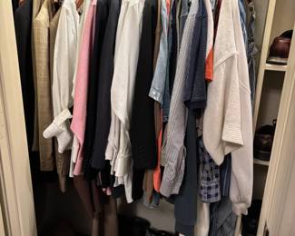 Men's suits and dress shirts.