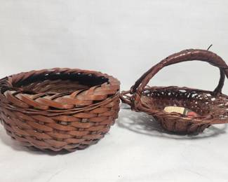 Mahogany stained native basket