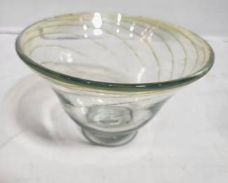 blown glass artist signed bowl