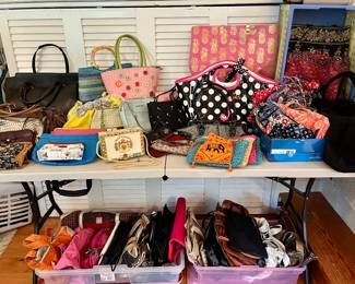 More purses than shown and an equal amount of shoes