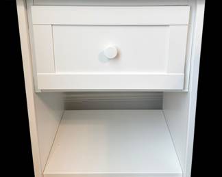 White Single Drawer Nightstand