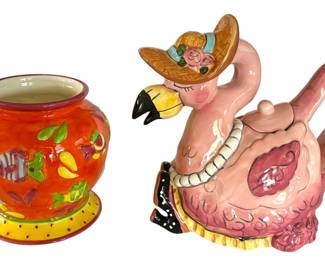 Ceramic Teapot and Candle