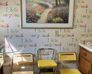 vintage stepstool & folding chairs