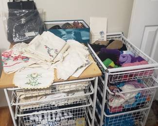 Vintage embroidered linens and hankies
