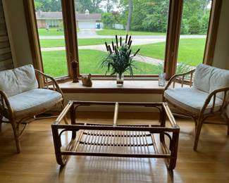 Chairs and glass top table
