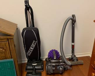 Dyson vacuum, Oreck vacuum and Kenmore vacuum with bags