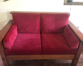 Amish loveseat. Slight damage on one back leg. Priced to move.
