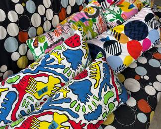 variety of colorful throw pillows - fun designs